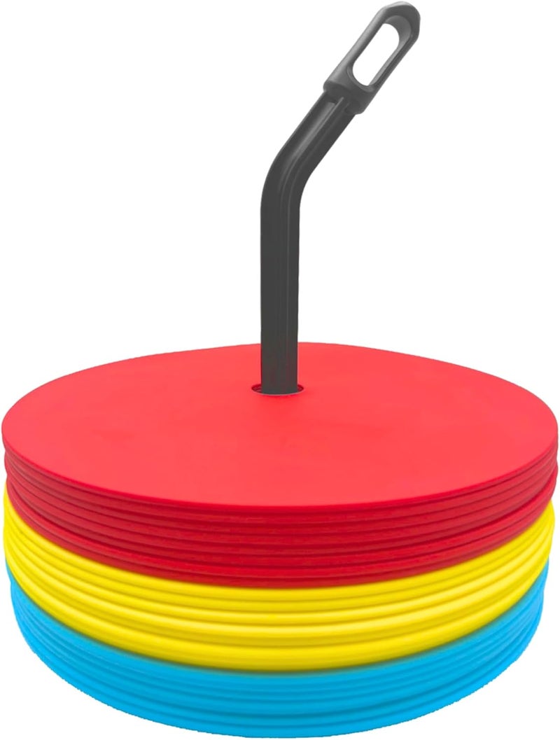 LEZER 6 Inch 8 Inch Flat Cones, Spot Markers, Soccer Cones, Field Court Markers, Sit Spots, Flat Discs, Soccer Training Equipment, Agility Practice, Football, Made in Taiwan - Image 1